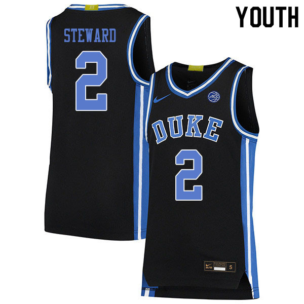 Youth #2 DJ Steward Duke Blue Devils College Basketball Jerseys Sale-Black